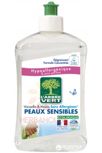 Obrázek pro L'Arbre Vert Sensitive hypoalergenní Tekutý prostředek na nádobí (500ml)