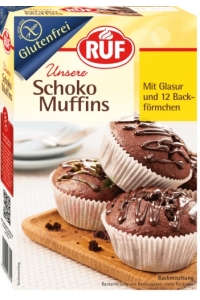 Obrázek pro Ruf Bezlepková moučná směs na kakaové muffiny + 12 papírové košíčky (350g)