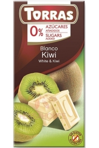 Obrázek pro Torras Bezlepková bílá čokoláda s kiwi bez přidaného cukru (75g)