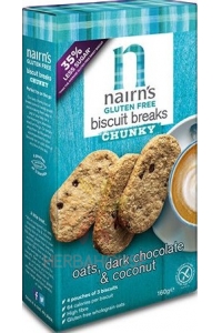 Obrázek pro Nairns Bezlepkové celozrnné ovesné sušenky tmavá čokoláda a kokos (160g)