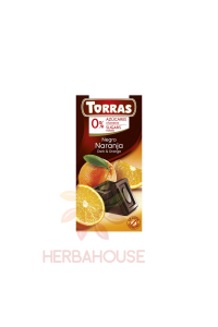 Obrázek pro Torras Bezlepková hořká čokoláda s pomerančem bez přidaného cukru (35g)