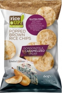 Obrázek pro Rice Up Bezlepkový rýžový chips s příchutí Gorgonzola a karamelizovaná hruška (60g)