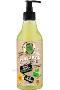 Obrázek pro Planeta Organica Přírodní sprchový gel 100% vitamíny Bio zelený čaj a Zlatá Papaja (500ml)