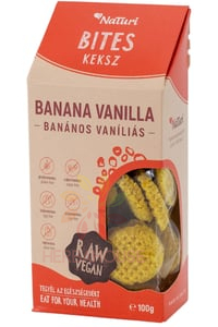 Obrázek pro NaTuri Bites Bezlepkové banánové vanilkové sušenky (100g)