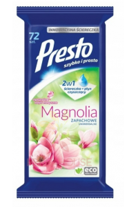 Obrázek pro Presto Univerzální vlhčené utěrky s vůní magnólie (72ks)