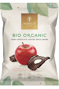 Obrázek pro Nobilis Bio Sušené jablečné kroužky v hořké čokoládě (50g)