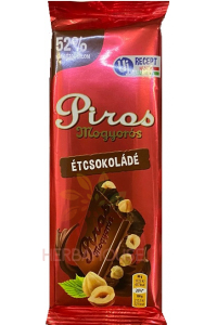 Obrázek pro Piros Mogyorós Hořká čokoláda s lískovými oříšky (80g)