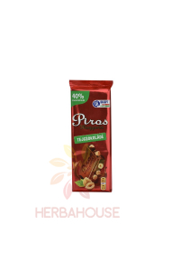 Obrázek pro Piros Mogyorós Mléčná čokoláda s lískovými oříšky (80g)