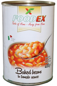 Obrázek pro Foodex Bílé fazole v rajčatové omáčce (400g)