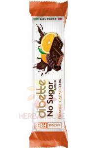 Obrázek pro Dibette NAS Hořká čokoláda se sladidlem plněná kakaovým krémem s pomerančovou příchutí (22g)