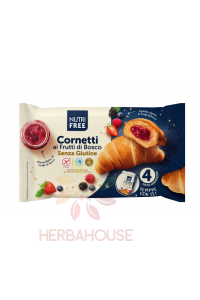 Obrázek pro Nutri Free Cornetti Bezlepkové máslové rohlíky plněné marmeládou bez lepku a laktózy (240g)