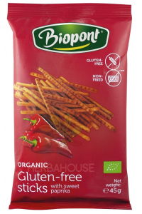Obrázek pro Biopont Bio Bezlepkové slané tyčinky paprikové (45g)