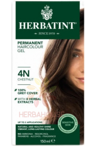 Obrázek pro Herbatint Přírodní permanentní barva na vlasy 4N - kaštanová (150ml)