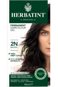 Obrázek pro Herbatint Přírodní permanentní barva na vlasy 2N - hnědá (150ml)