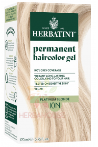 Obrázek pro Herbatint Přírodní permanentní barva na vlasy 10N - platinová blond (170ml)