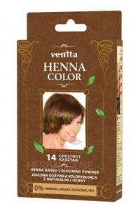 Obrázek pro Venita Henna Color přírodní prášek pro barvení vlasů 14 - kaštanově hnědá (25g)