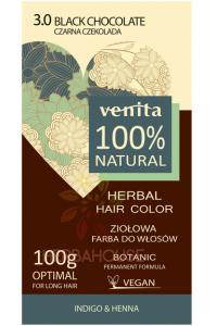 Obrázek pro Venita 100% přírodní barva na vlasy 3.0 - černá čokoláda (100g)