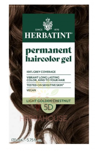 Obrázek pro Herbatint Přírodní permanentní barva na vlasy 5D - světlý zlatý kaštan (170ml)