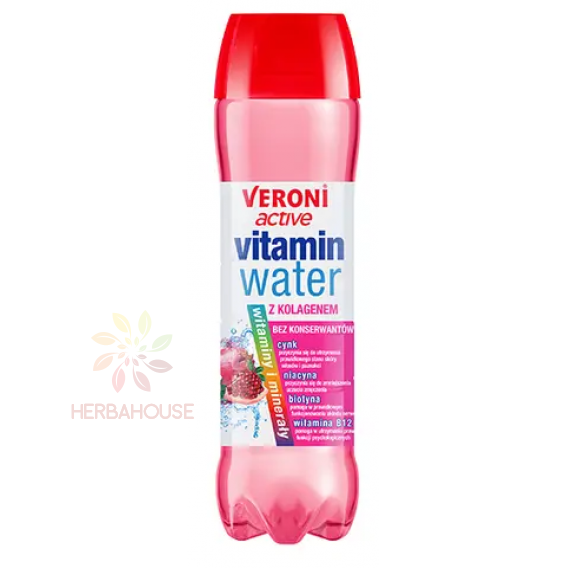 Obrázek pro Veroni Active Nesycený vitamínový nápoj s kolagenem - červené hrozny a granátové jablko (700ml)