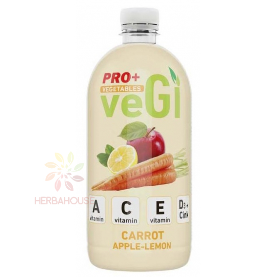 Obrázek pro PRO+ Vegetables Nesycený nízkoenergetický nápoj s vitamínem A, C, E, D3, zinku a sladidly - mrkev, jablko, citron (750ml)