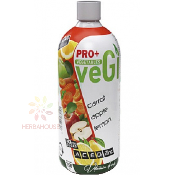 Obrázek pro PRO+ Vegetables Nesycený nízkoenergetický nápoj s vitamínem A, C, E, D3, zinku a sladidly - mrkev, jablko, citron (750ml)