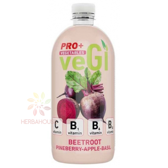 Obrázek pro PRO+ Vegetables Nesycený nízkoenergetický nápoj s vitamínem C, B1, B6, B12 a sladidly - červená řepa, borovice, jablko, bazalka (750ml)