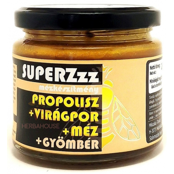 Obrázek pro SuperZzz Maďarský Med krémový propolis + pyl + zázvor (250g)
