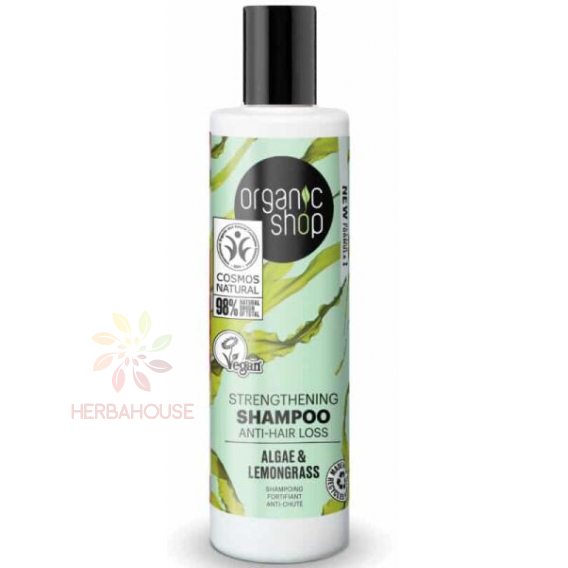 Obrázek pro Organic Shop Posilující šampon proti vypadávání vlasů s řasami a citrónovou trávou (280ml)