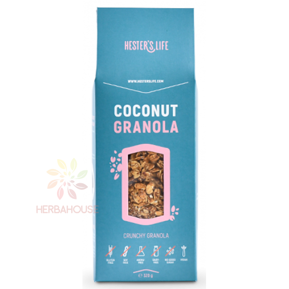 Obrázek pro Hester´s Life Coconut Bezlepková granola kokosová bez přidaného cukru (320g)
