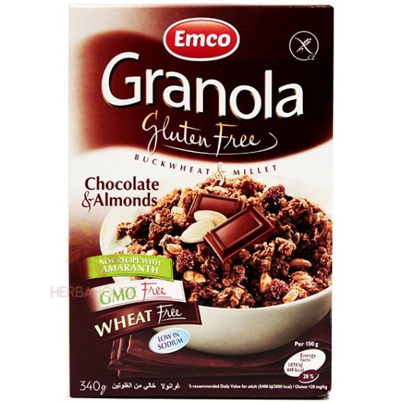 Obrázek pro Emco Bezlepková Granola čokoládově mandlová (340g)