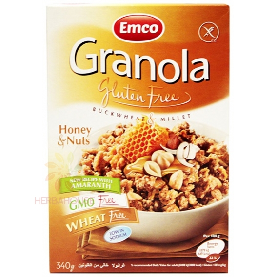 Obrázek pro Emco Bezlepková Granola lískooříšková s medem (340g)