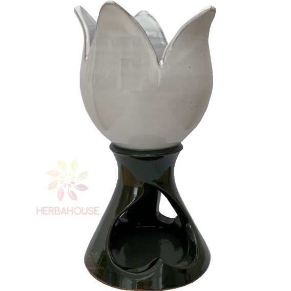 Obrázek pro Keramická aromalampa tulipan - bílá (1ks)