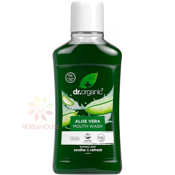 Obrázek pro Dr.Organic Ústní voda s Bio Aloe Vera, mentolová příchuť (500ml)
