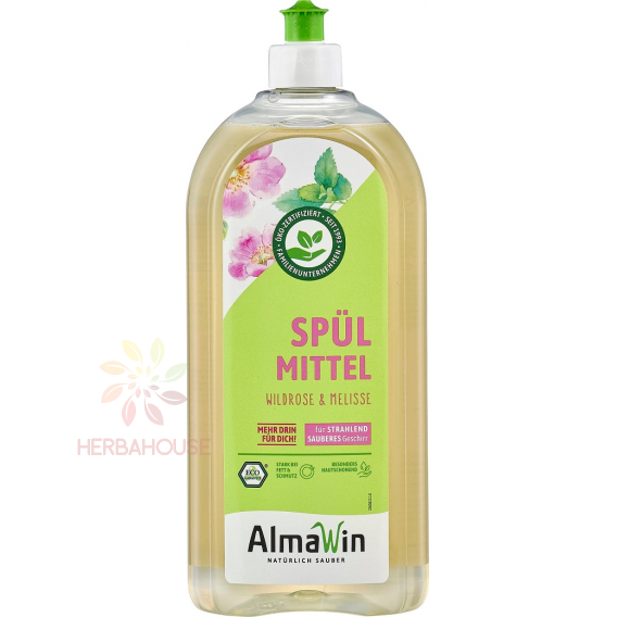 Obrázek pro AlmaWin EKO Tekutý prostředek na nádobí šípková růže a meduňka (1000ml)