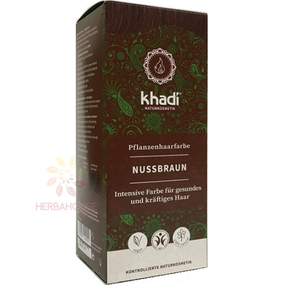 Obrázek pro Khadi rostlinná barva na vlasy - ořechově hnědá (100g)