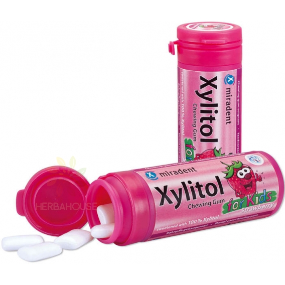 Obrázek pro Miradent Xylitol žvýkačka pro děti jahoda (30ks)