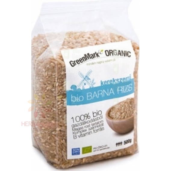 Obrázek pro GreenMark Organic Bio rýže kulatozrnná hnědá (500g)