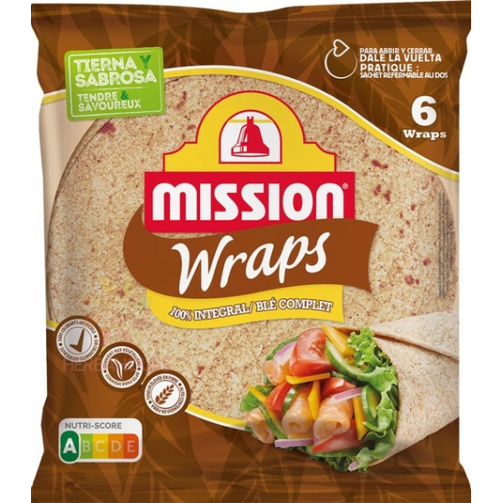 Obrázek pro Mission Wrap tortilla celozrnná 6ks (370g)