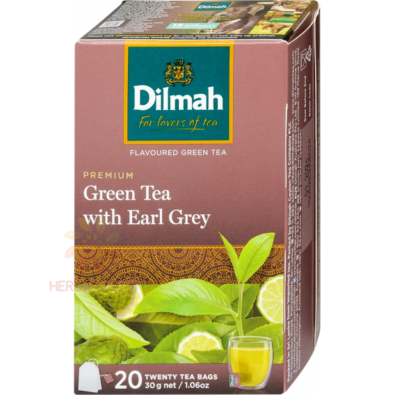 Obrázek pro Dilmah Zelený čaj s Earl Grey (20ks)