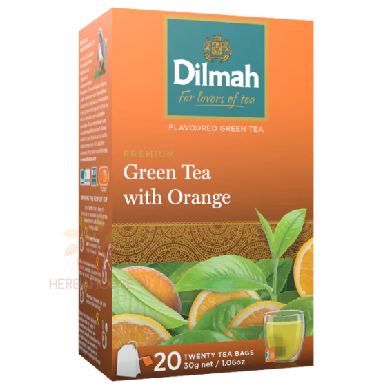 Obrázek pro Dilmah Zelený čaj s pomerančem (20ks)