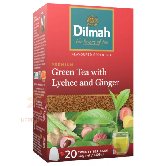 Obrázek pro Dilmah Zelený čaj s liči a zázvorem (20ks)