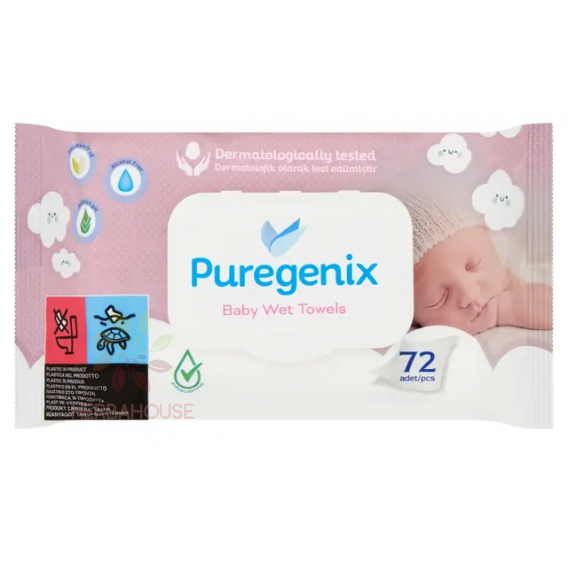 Obrázek pro Puregenix Dětské vlhčené utěrky hypoalergenní (72ks)
