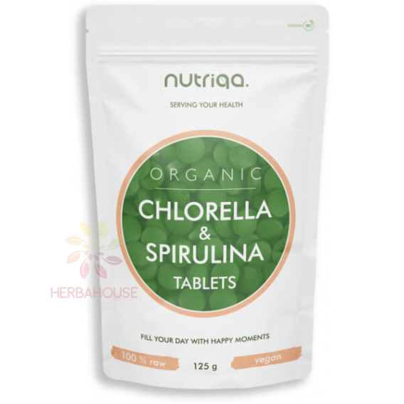 Obrázek pro Nutriqa Bio Spirulina a Chlorella tablety (125g)