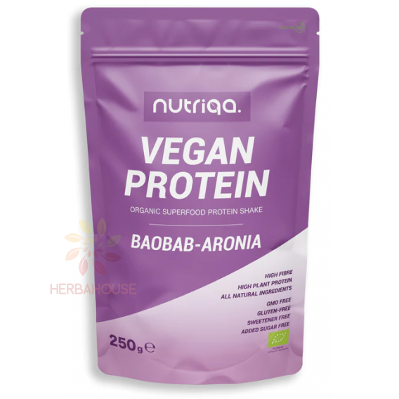 Obrázek pro Nutriqa Bio Vegan Proteinová směs - baobab a aronie (250g)