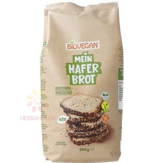 Obrázek pro Biovegan Mein Hafer brot Bio Bezlepková moučná směs pro přípravu ovesného chleba (550g)