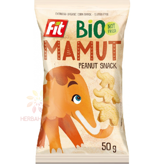 Obrázek pro Fit Bio Mamut Bezlepkový kukuřičný snack s arašídy (50g)