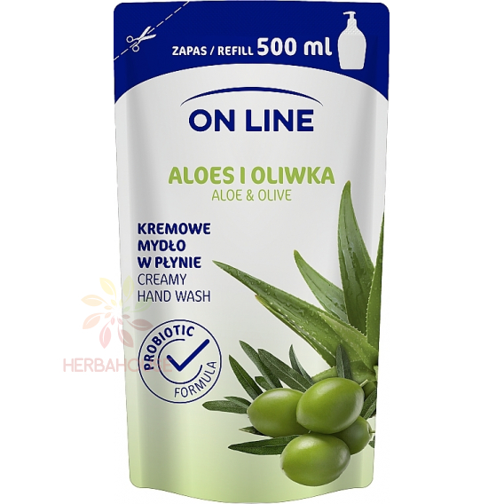 Obrázek pro On Line Tekuté mýdlo Aloe Vera a oliva náhradní náplň (500ml)