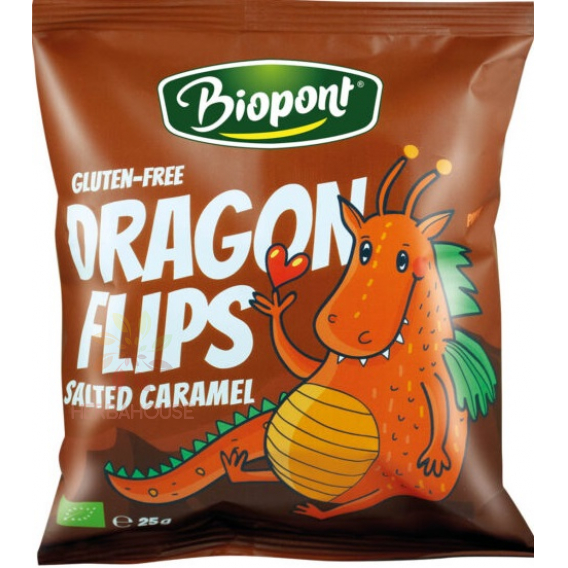 Obrázek pro Biopont Bio Dragon Flips Bezlepkové Kukuřičné křupky slaný karamel (25g)