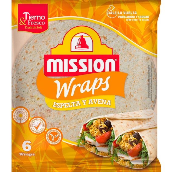 Obrázek pro Mission Wrap tortilla ze špaldy a ovsa 6ks (370g)