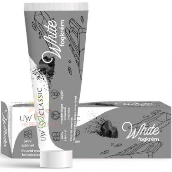 Obrázek pro Charlotte Cosmetic UW Classic White zubní pasta s aktivním uhlím (75ml)